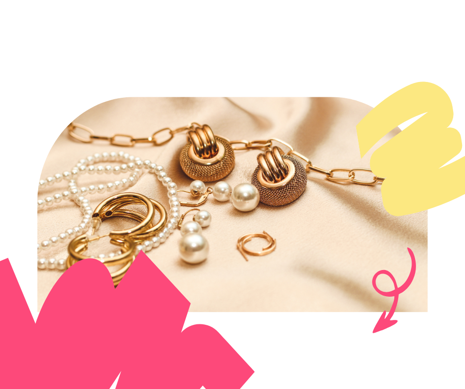 Contemporary pink-toned blog image with visuals of handbags and handmade jewelry, styled with modern typography.